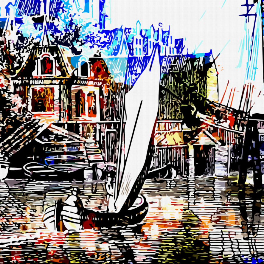 Eilandsgracht - Unieke Kunst op Akoestische panelen: Kunst met historisch beeld op de Eilandsgracht in Amsterdam