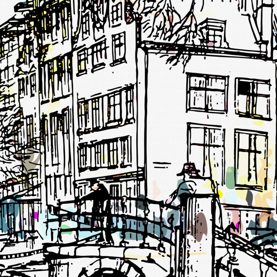Zicht vanaf de brug - Unieke Kunst op Akoestische panelen